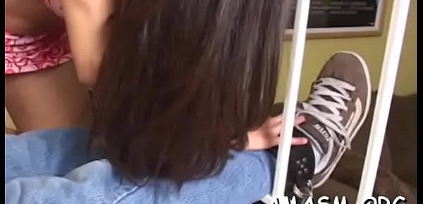 Mesmerizing woman gets it too hard